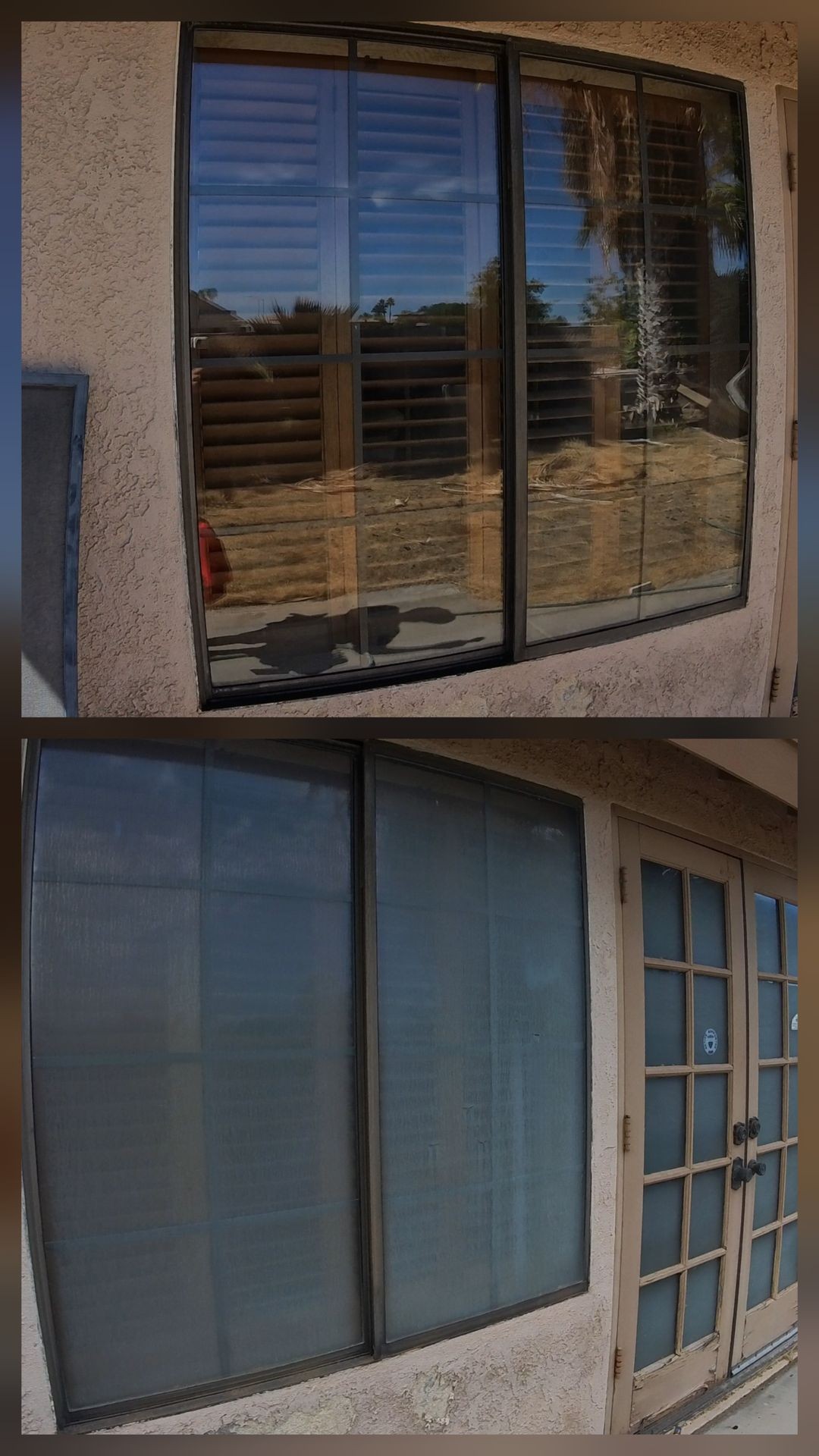 Before and after hard water removal 